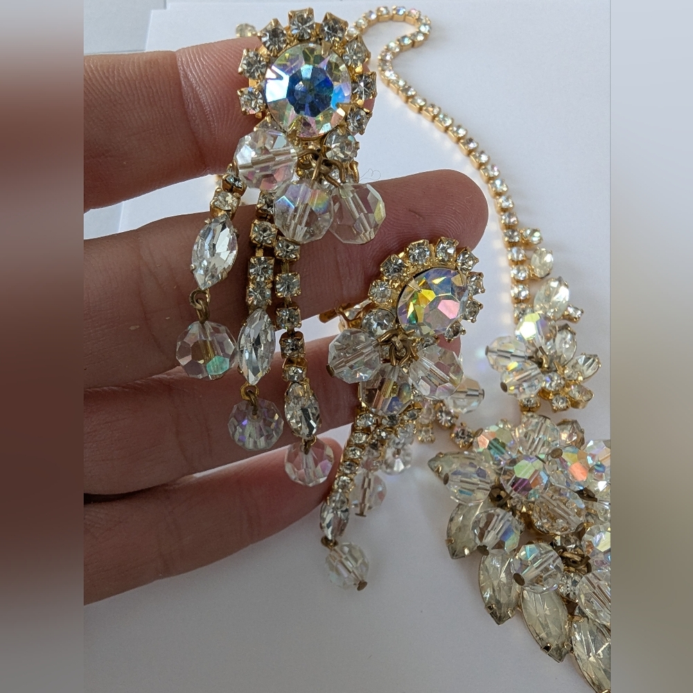 EVC 4 PIECE JULIANA GOLD TONE CLEAR & AB RHINESTONES - Picture 13 of 13